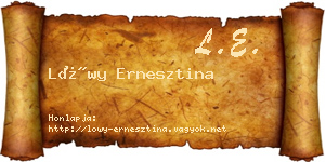 Lőwy Ernesztina névjegykártya